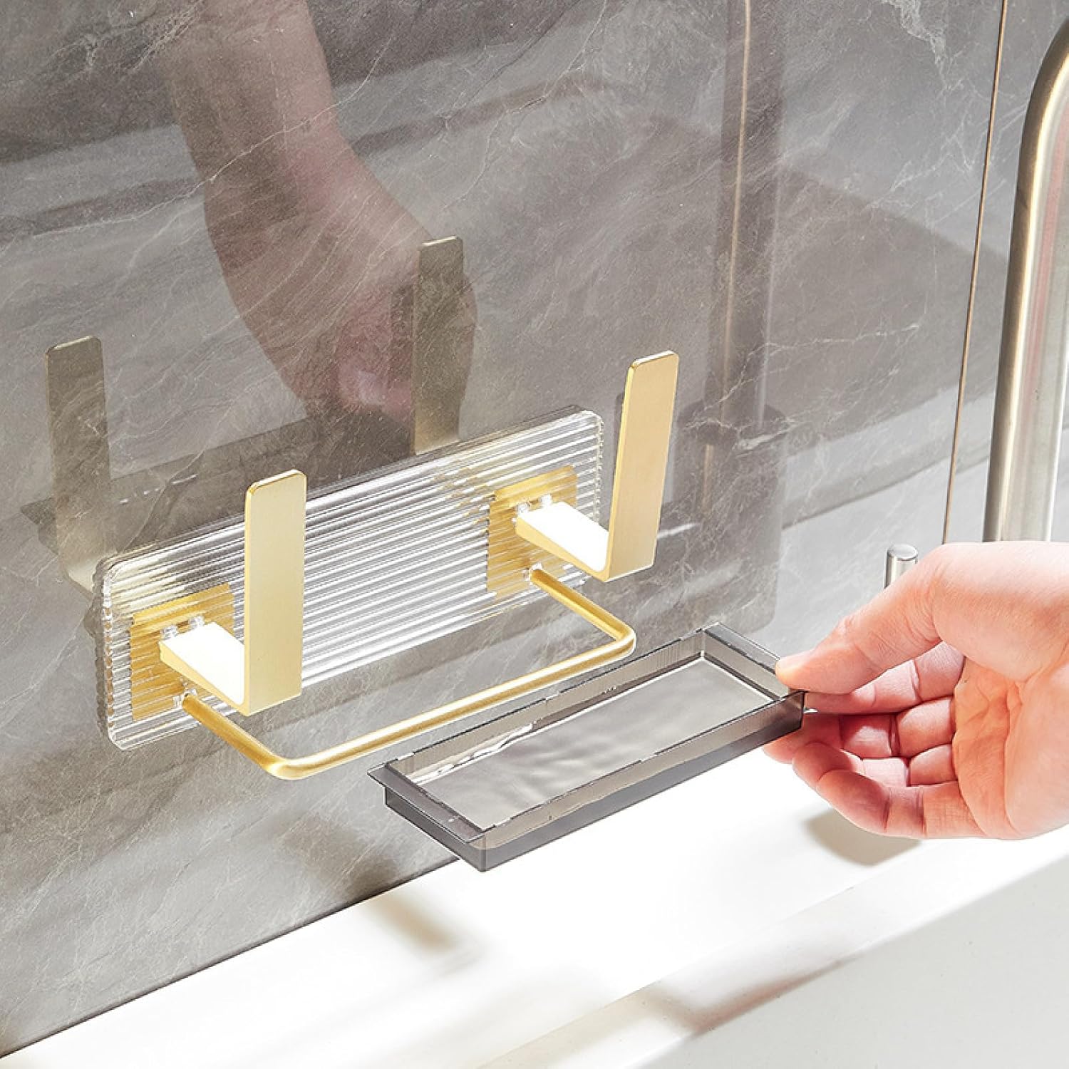 Pot lid Rack, Kitchen Shelf Cutting Board Rack, Chopping Board Rack, Hanging Rack, Drain Rack, Golden Pot lid Rack