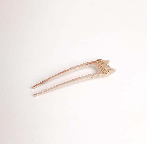 Miniatura 8 de MARI + SAM Juego de 4 pines para moño de pelo de gato para mujer, color marfil, rosa rubor, verde oscuro y negro