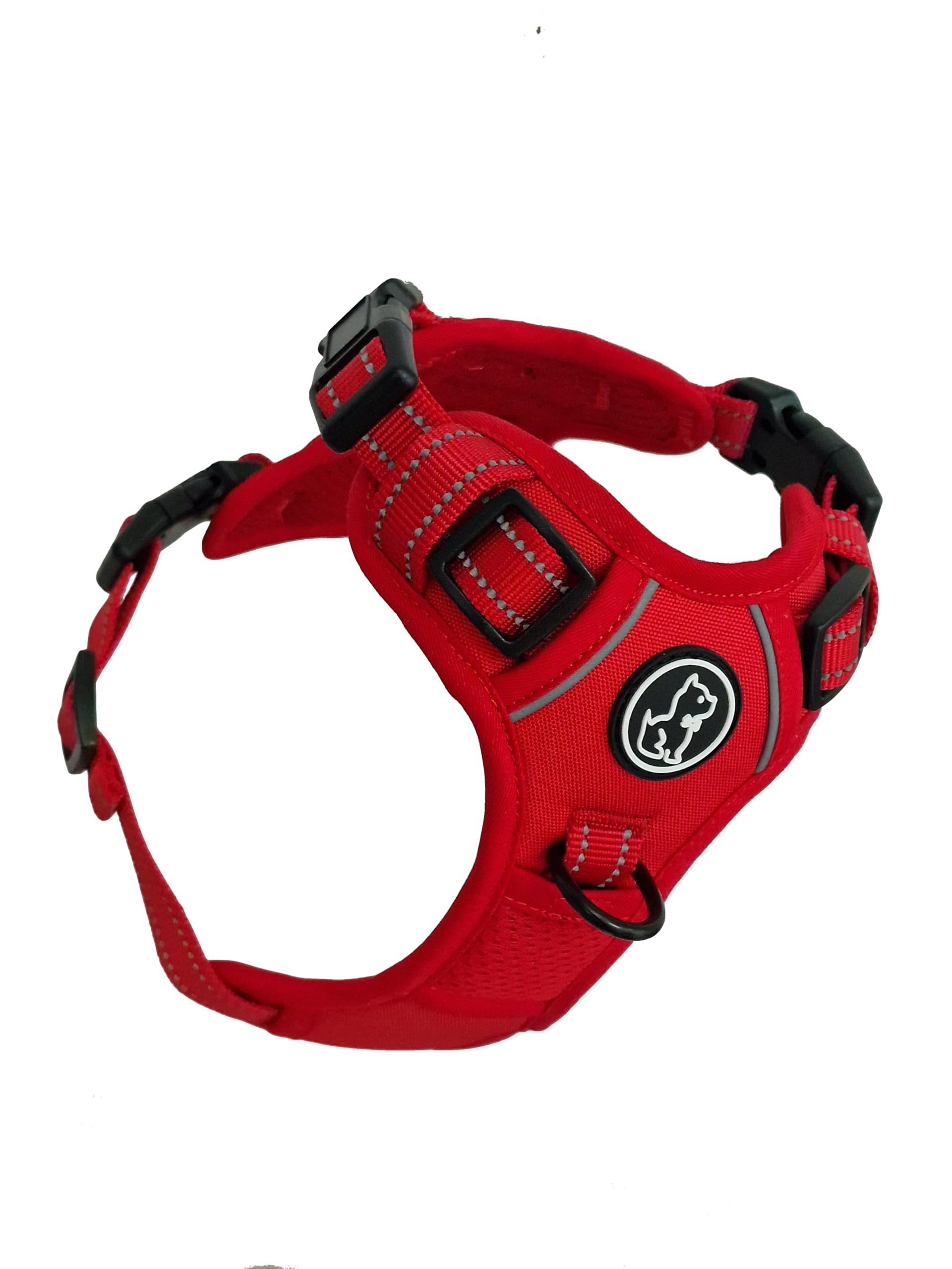 Barkridges® TruFit Comfort Dog Harness Adjustable Easy to Wear, Red, XL - Deep Fit
