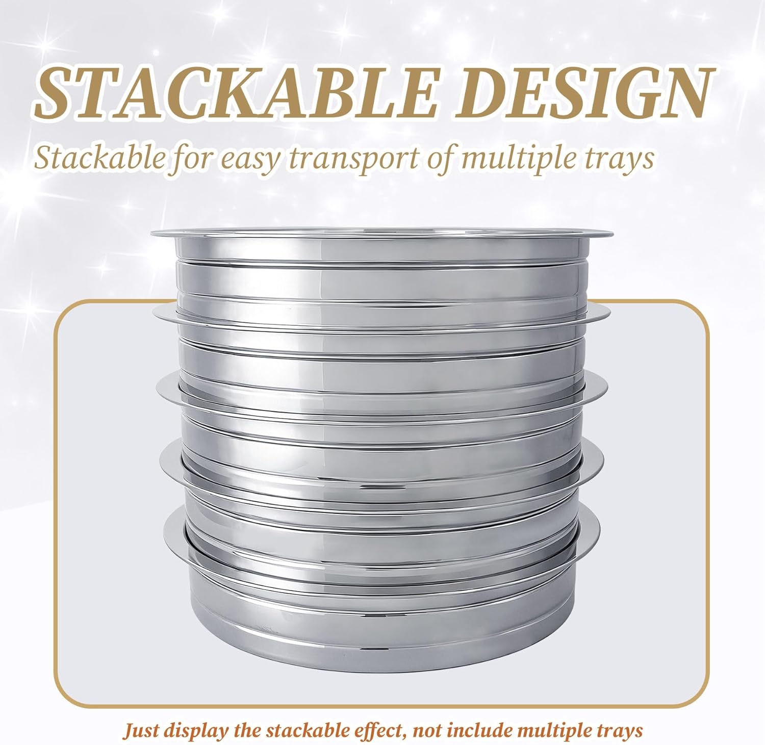 1Pcs Stainless Steel Communion Tray with 1 Lid – 40 Cup Communion Tray for Church – Silver Holy Communion Wine Tray, Stackable Church Worship Supplies（No Cups）