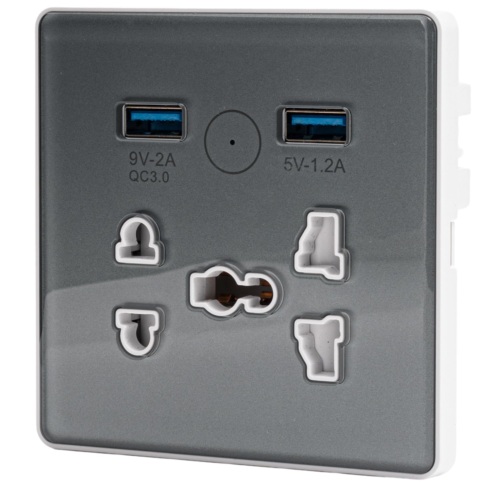 Universal WiFi Smart Wall Outlet,WiFi Smart Touch Wall Socket,Wall Outlet with USB Interface,Smart Life/Tuya APP Remote Control,Compatible Alexa and Google Home,No Hub Required,2.4G WiFi,10A (Grey)