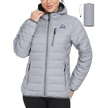 Mapamyumco Womens Packable Puffer Jacket Winter Lightweight Water-Repellent Quilted Coat with Hood and Zip Pocket
