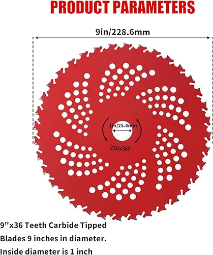 Miniatura 9 de Gashwer Cortador de cepillo de acero al carbono de 10 x 3 dientes y cuchillas con punta de carburo de 9 x 36 dientes con kit de adaptador universal