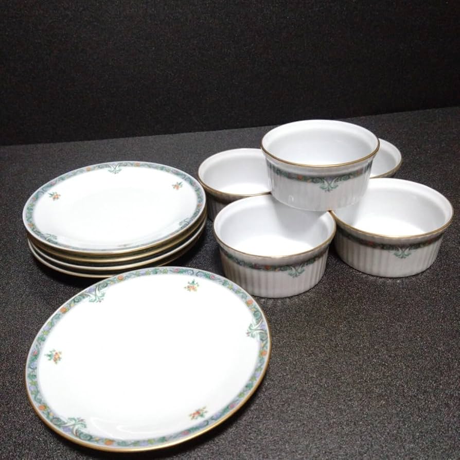 フィリップ・デズリエ　リモージュ　ココット5個　小皿5枚　レストラン　お祝い Amazon.co.jp: フィリップデズリエ リモージュ ココット5個 小皿