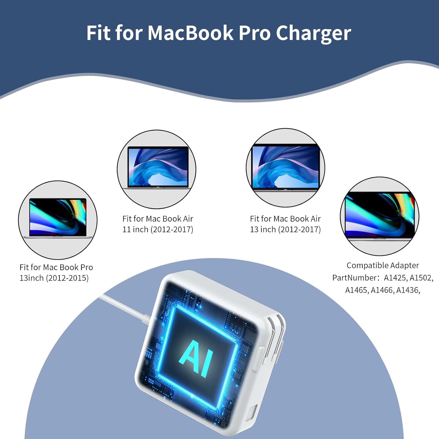 60w Laptop Charger Compatible with T-tip Mac Book pro Retina 13 inch and and Mac Book Air (Later 2012) Power Adapter - Image 7