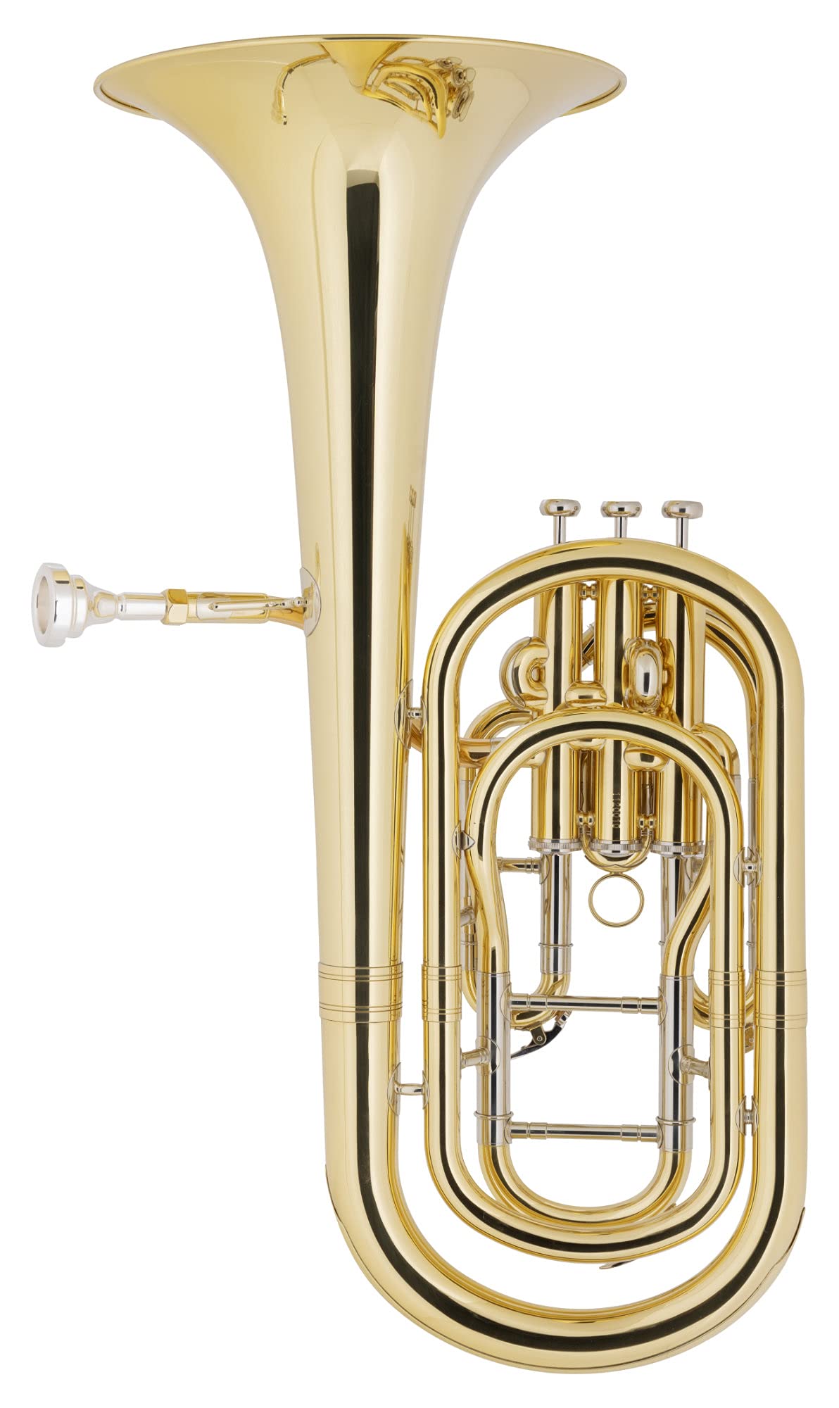 Classic Cantabile BH-1130L Baritonhorn - aus Messing, lackiert - Stimmung: Bb - Durchmesser Schallbecher: 243 mm - Bohrung: 13 mm - 3 Pumpventile - inkl. Koffer und Mundstück