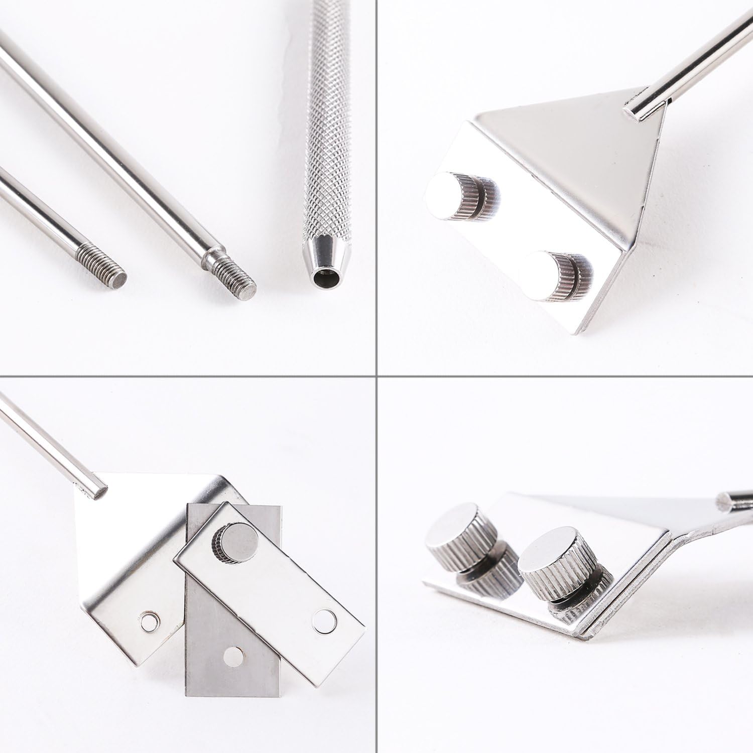 Stainless Steel Scraper Cleaner with 10 Right Angle Blades for Aquarium Fish Plant Glass Tank, 25.5 inches Length