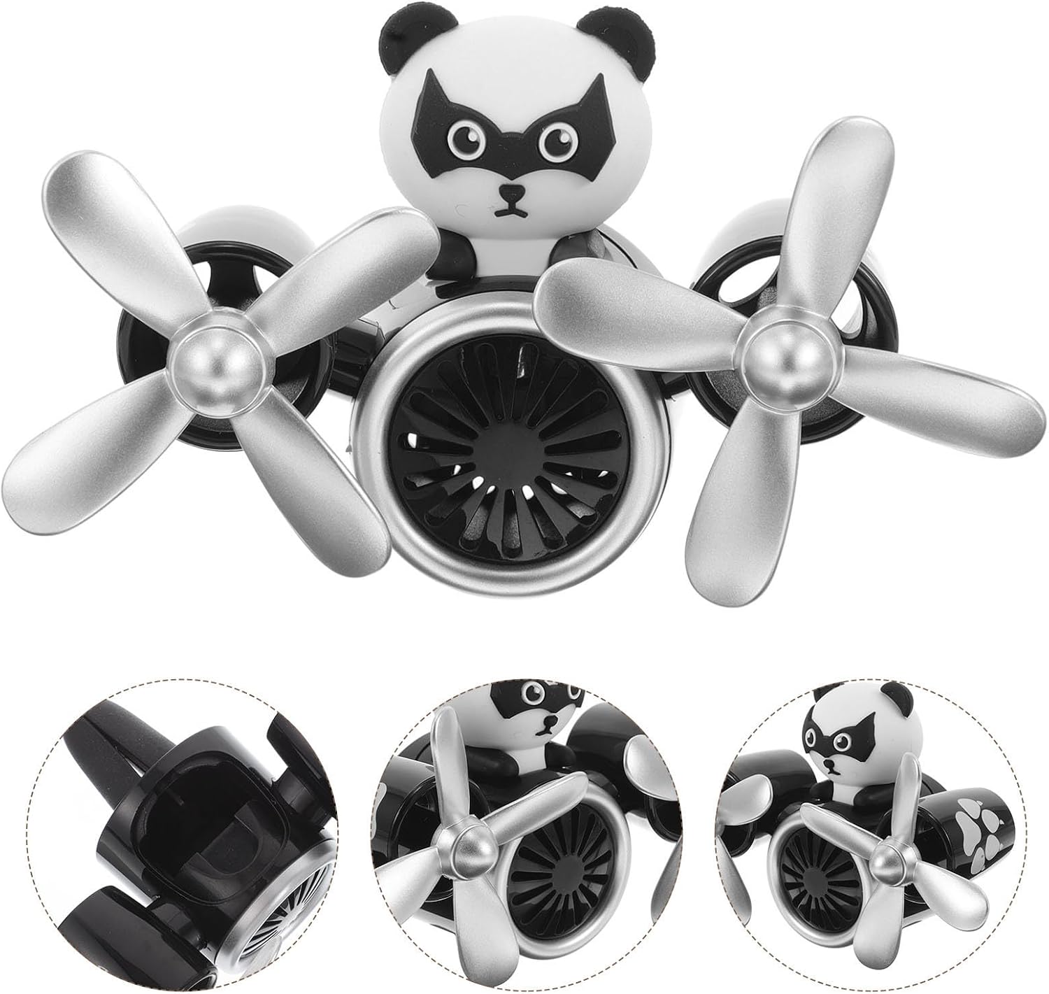 Creative Panda Shaped Car Air Vent Clip Perfume Freshener Resistant to Deformation and Fading Plastic Car Diffuser Vent Clip for Interior Decoration