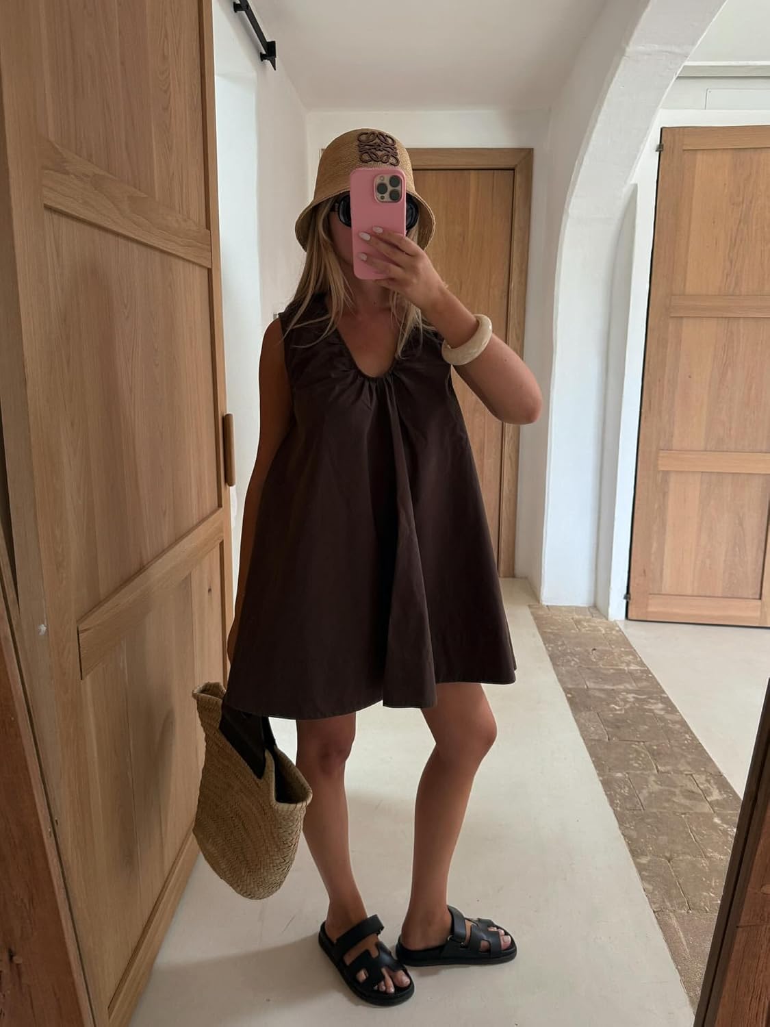 Women's Babydoll Tank Mini Dress Summer Sleeveless Scoop Neck Sundress Vacation Beach Flowy Dresses with Pockets - Image 5