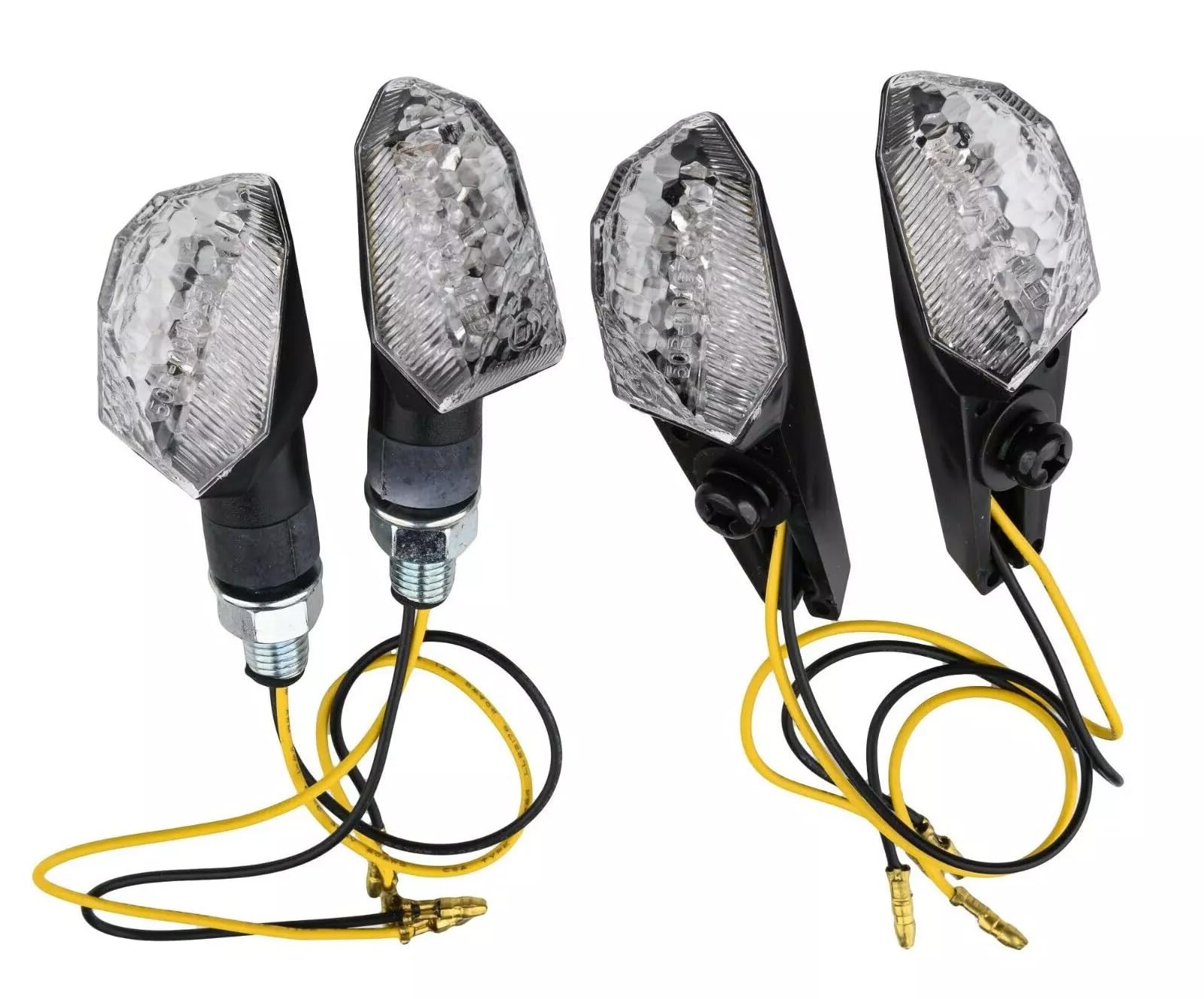 Bike It Short Stem Front & Rear Led Apex Indicators With Clear Lens Black 5034862317636