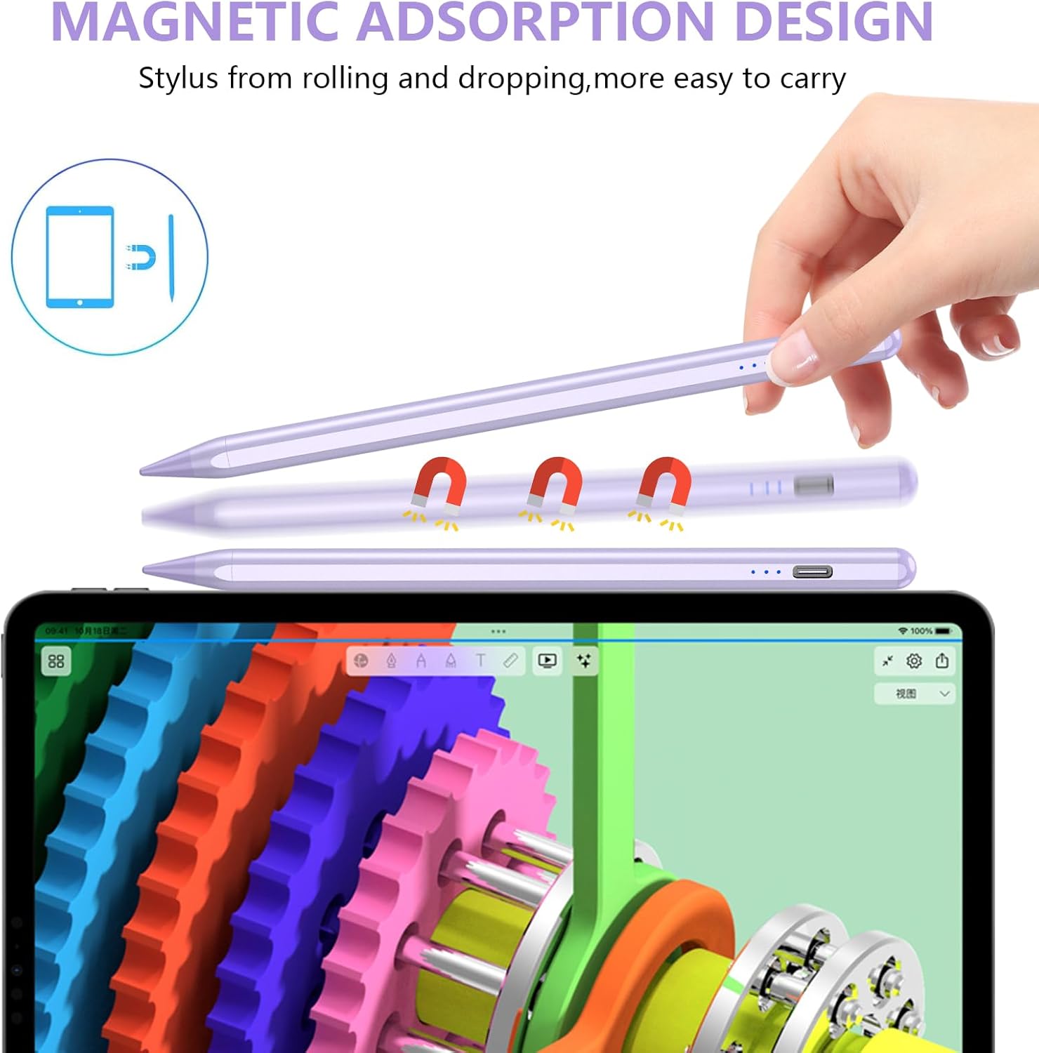 BQSS for iPad 10th Generation Keyboard Case 10.9“2022 & Stylus Pen for iPad 10th/9th/8th/7th/6th Gen