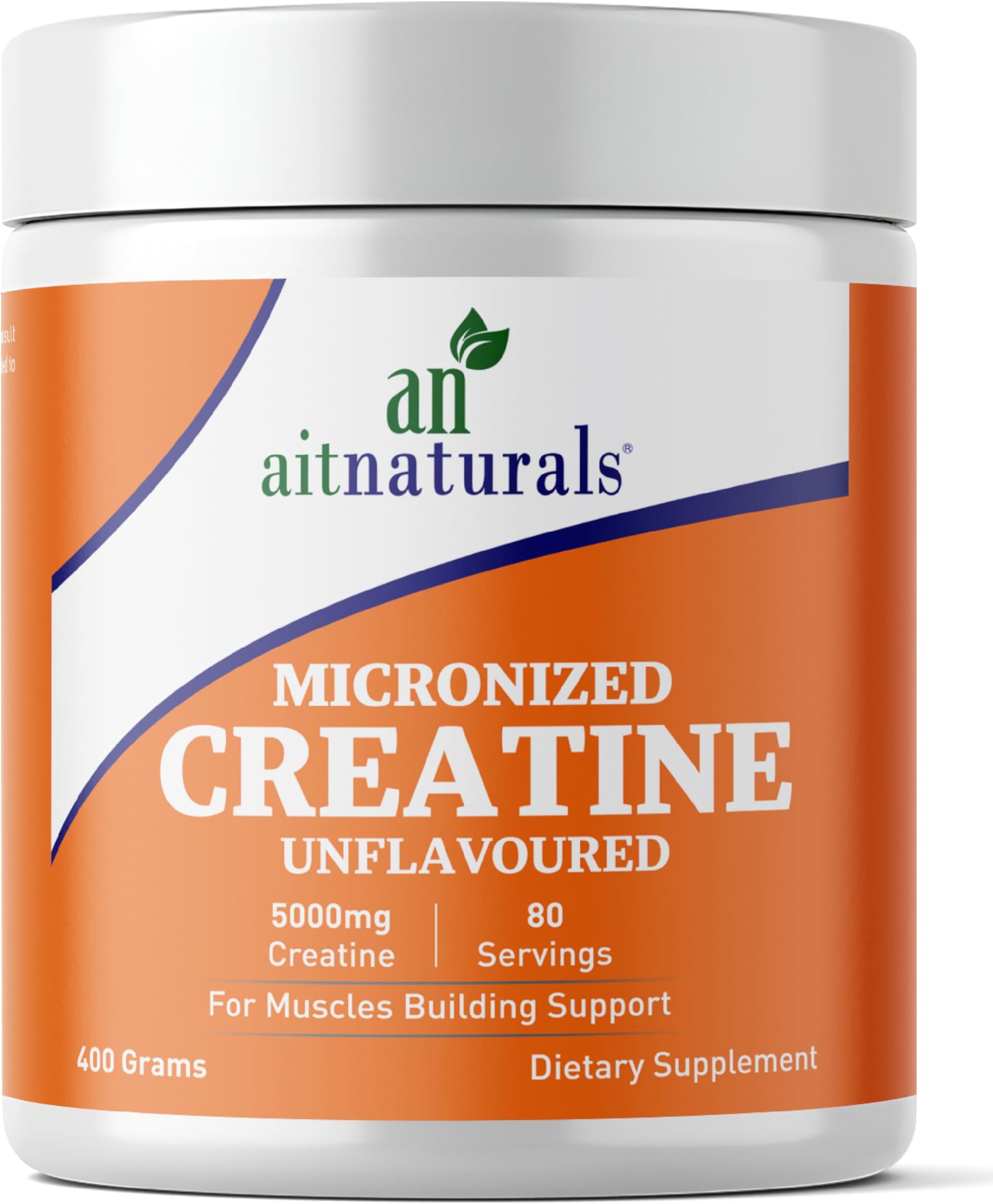 Aitnaturals 100% Micronized Creatine Monohydrate Powder Unflavoured - 400g/80 servings | Muscle Building Support, Boosts Energy, Replenishes ATP Levels, Post Workout Supplement, Non-GMO, Gluten-Free