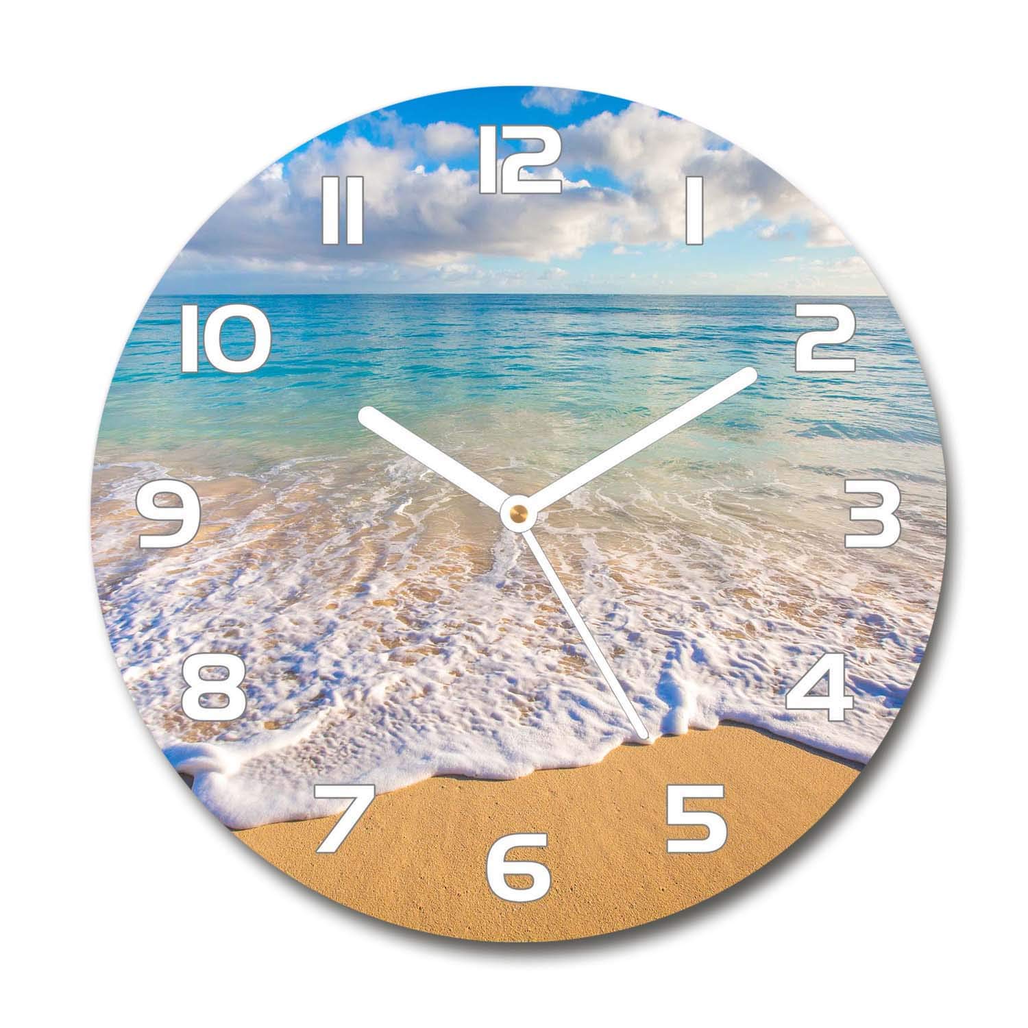 Horloge murale impression verre 60x60 Tulup silencieuse sur pied pour salon contemporain