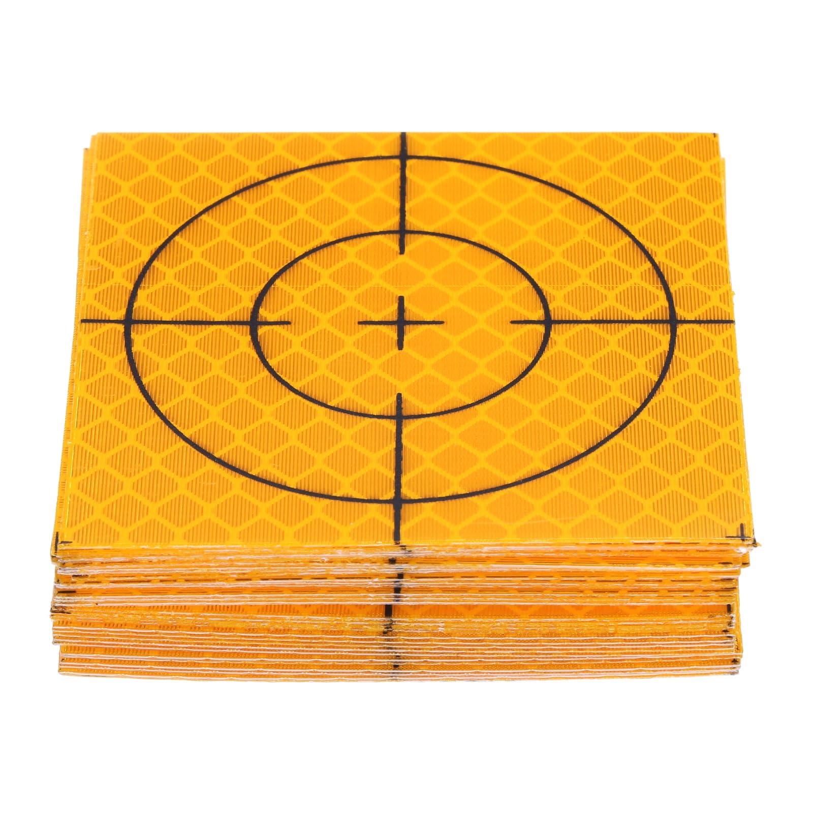 sourcing map 30pcs Survey Reflector Sheets 60mm x 60mm Self-Adhesive Surveying Target Mark Sticker Total Station Reflective Sheet Tape for Ship Inspection Tunnel Measure, Yellow