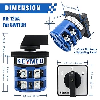 正規品　新品未使用　OMMO SWITCHING OP 36 Keymoo 125A Rotary Changeover Switch with Master Switch