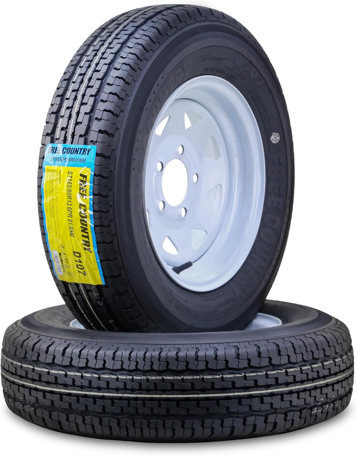 Free Country Trailer Tire Wheel Assembly ST185/80R13 6Ply