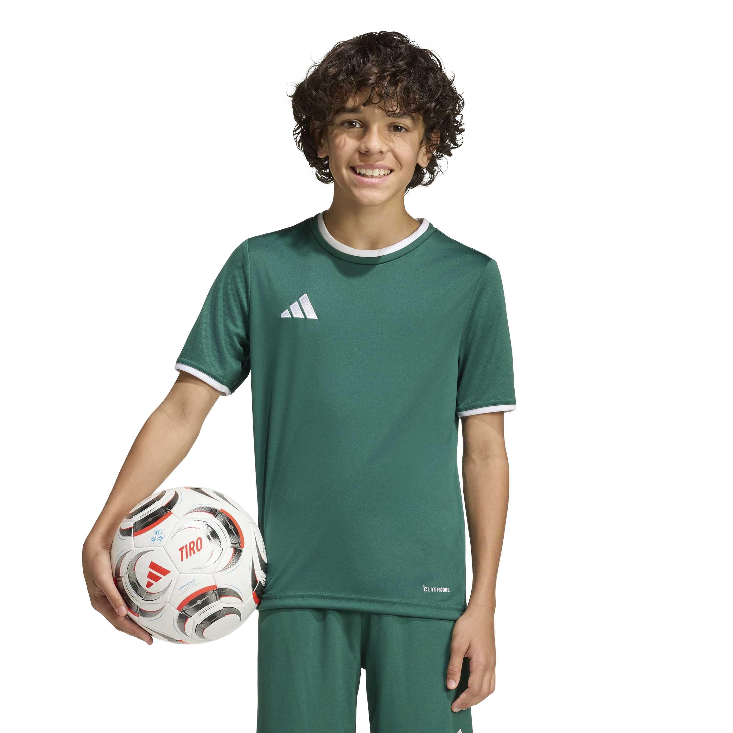 adidas Unisex Kids Entrada26 Jersey Kids Shirt, Team Dark Green/White, 15-16 Years