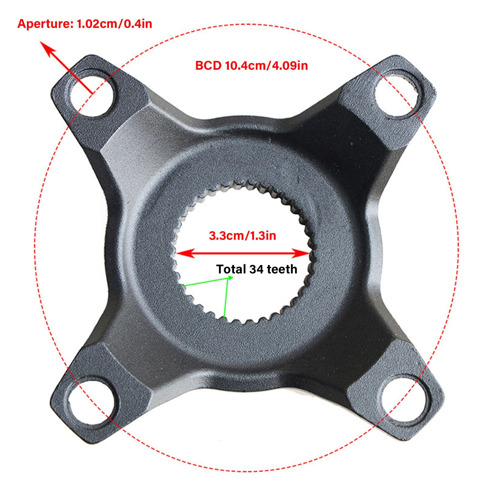 E-Bike-Getriebeadapter, 4-Backen-Kettenringe, Spinnen, Aluminiumlegierung, Antrieb, Motor, E-Bike, Teil-Kettenblatt