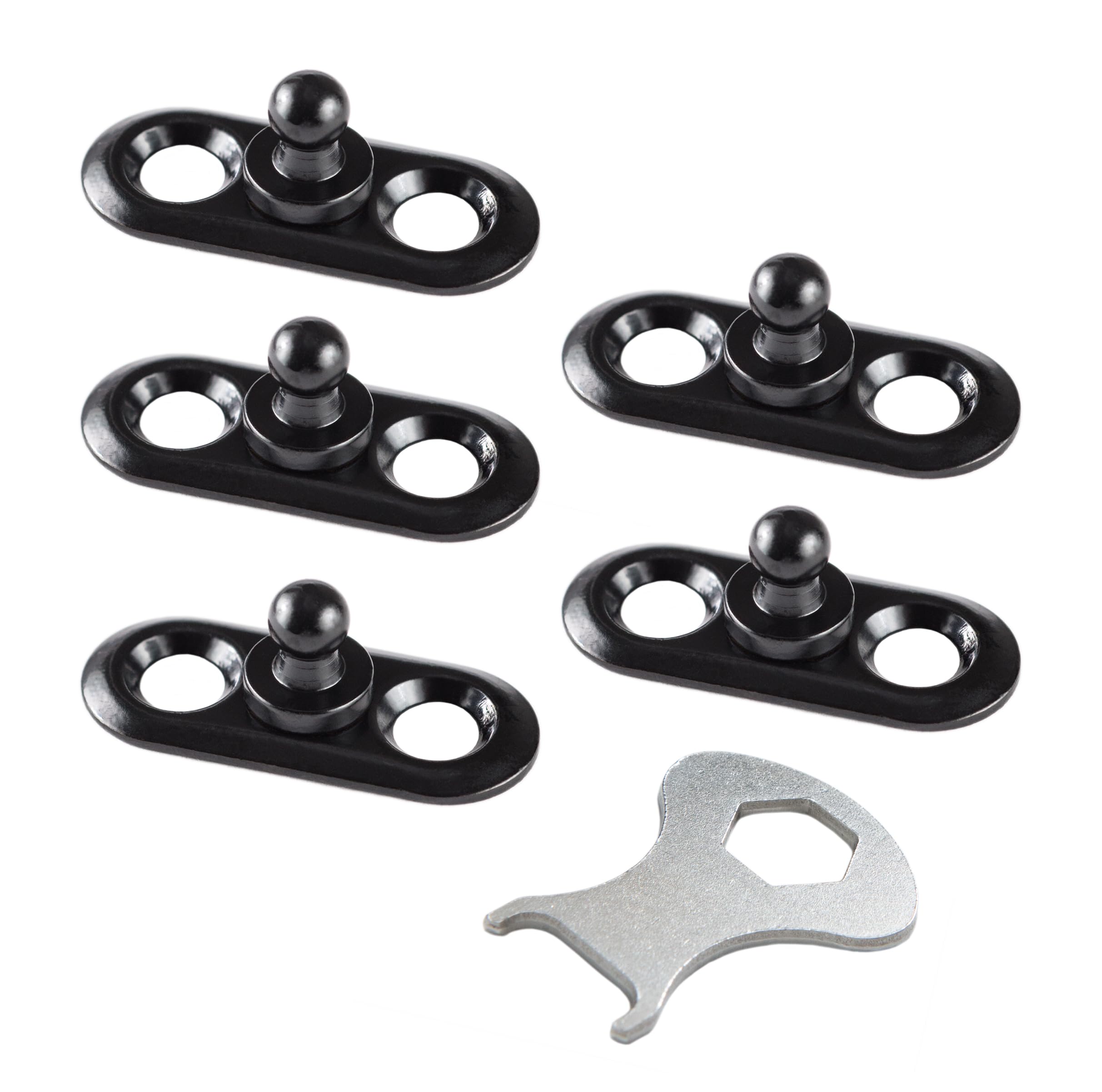 Tenax Black 5 Base Perforated Plates + 1 Tenax Key, Perforated plate + key, 5 items