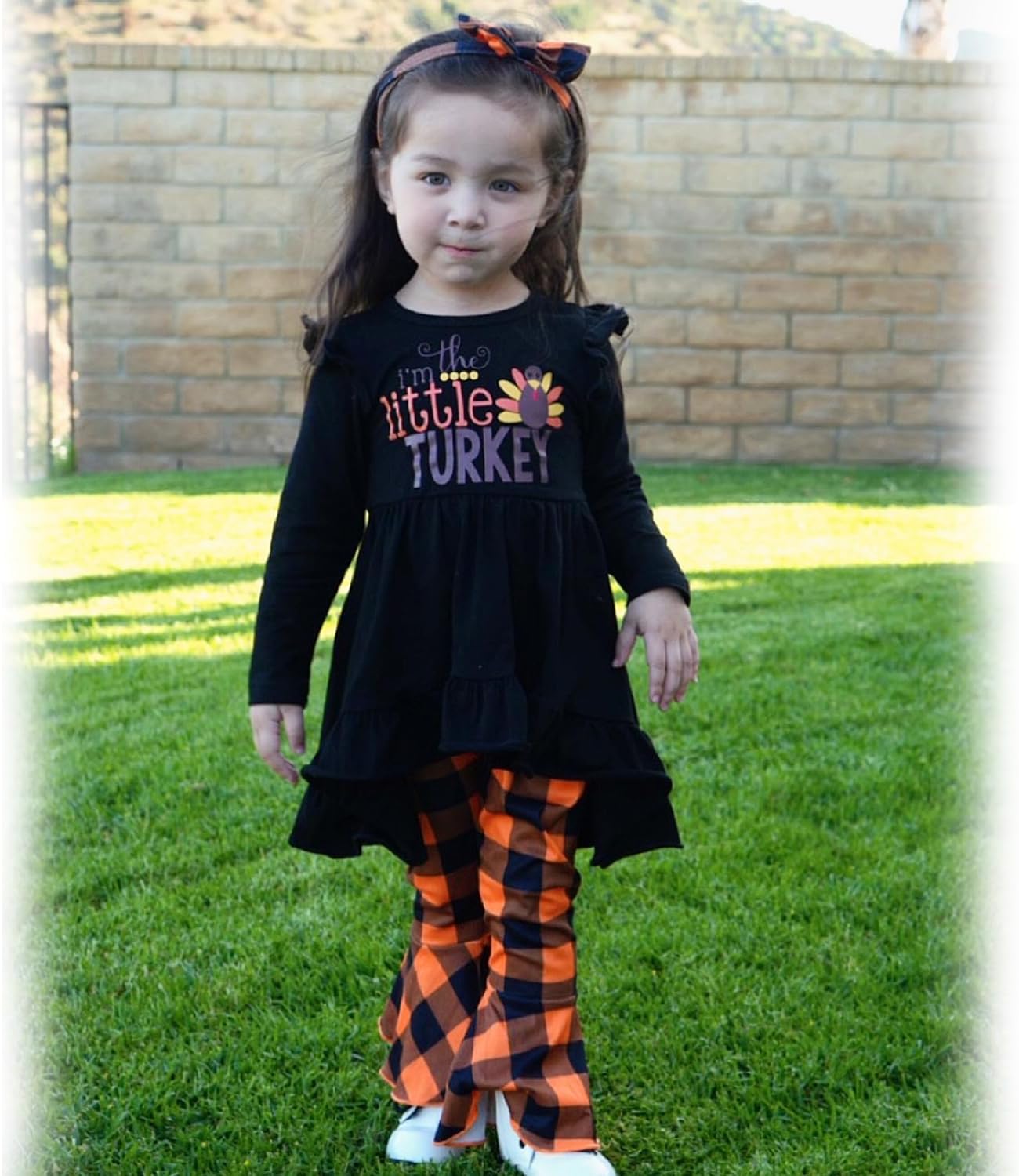 HINTINA Toddler little Girl Bell Bottoms Tunic Floral Outfits Ruffle Long Sleeve Fall Winter Clothes Set - Image 2