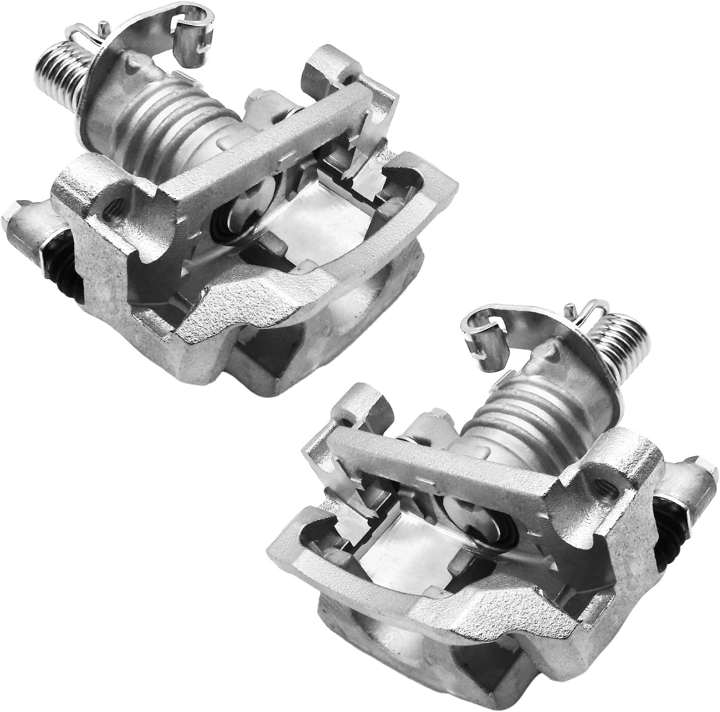 Rear Driver & Passenger Brake Calipers with Bracket Compatible with 2004-2008 Pontiac Grand Prix, 2005-2009 Buick LaCrosse [Note: with M10x1.0 Caliper Inlet], Rear Calipers, 18-B5010 18-B5011