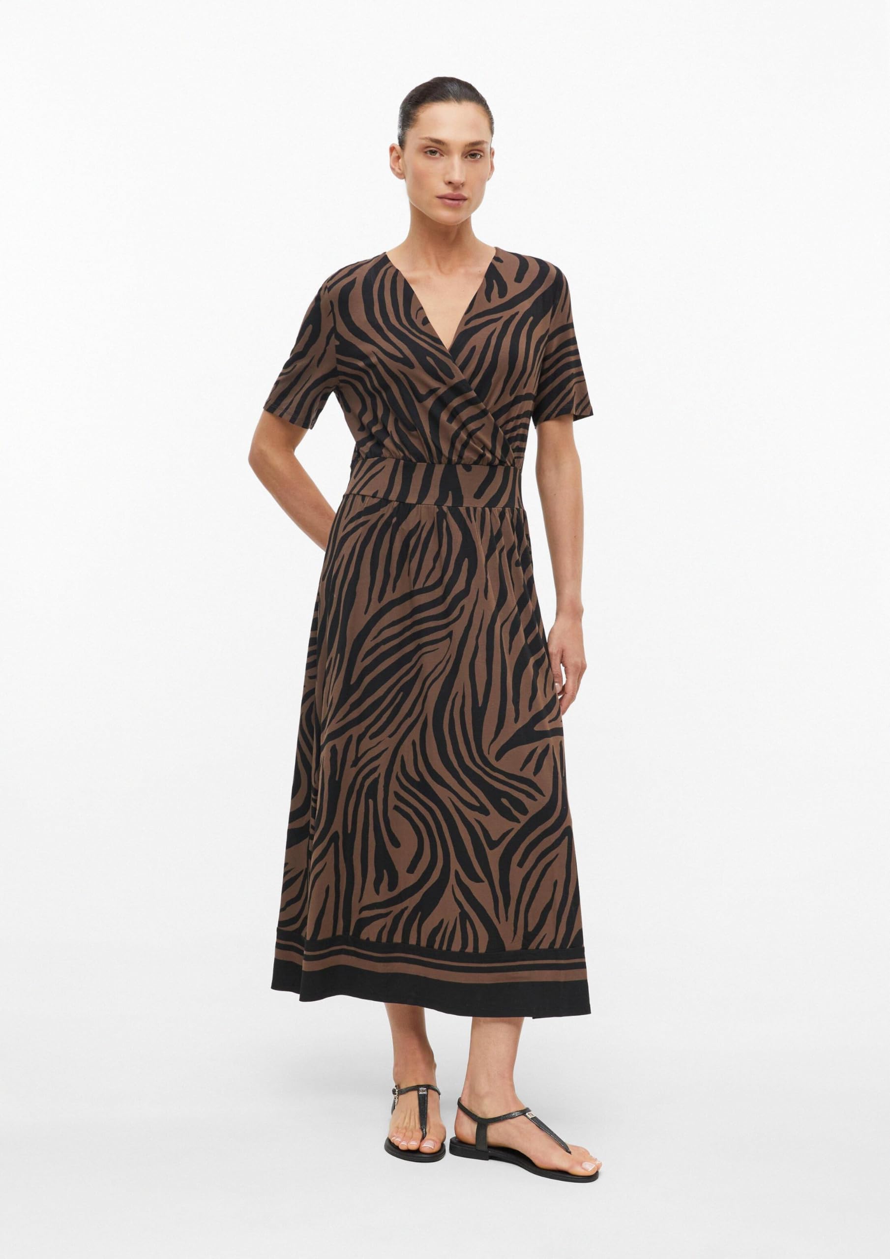 s.Oliver Black Label Damen 2178054 Midi-Wickelkleid (1er Pack)