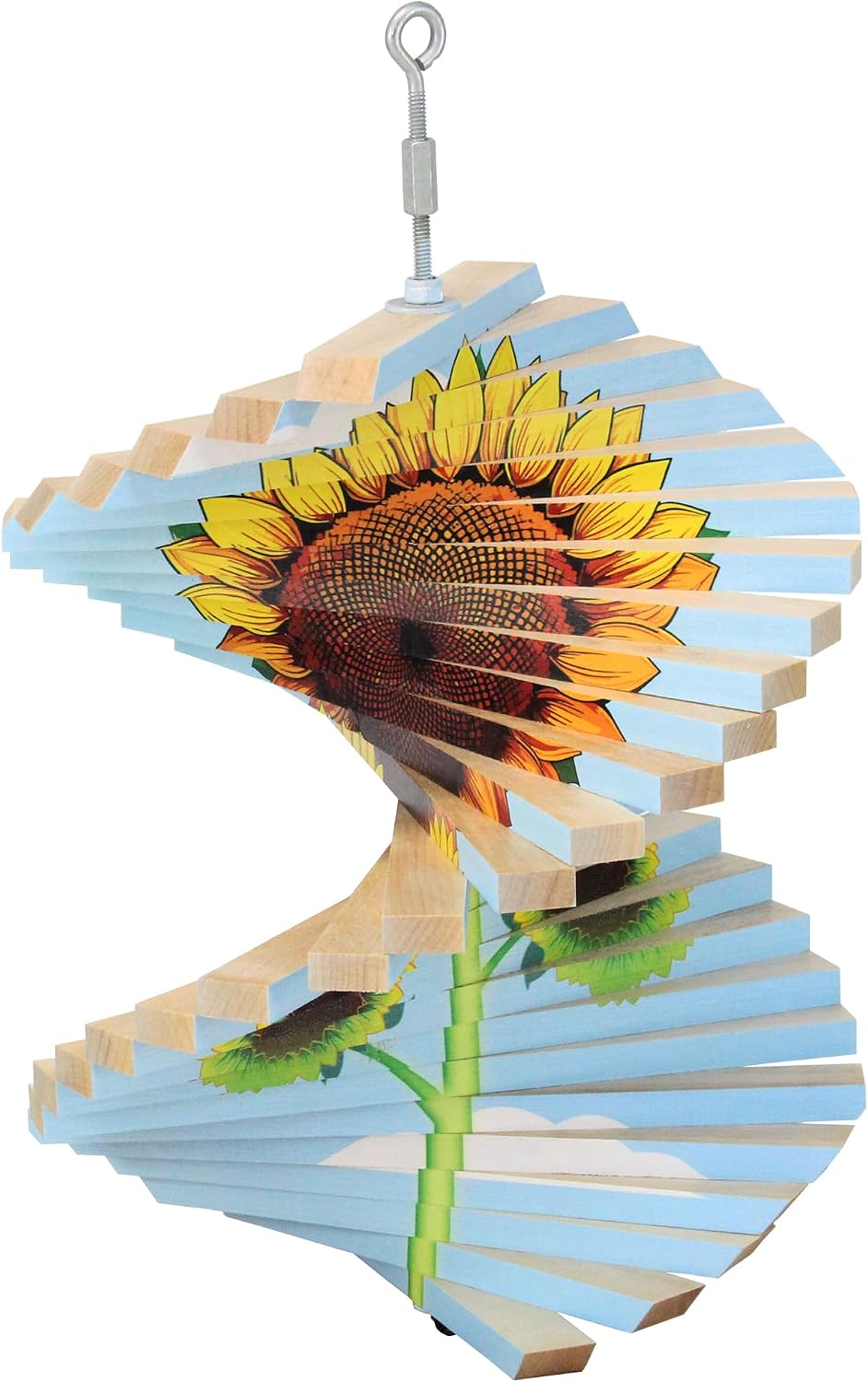 Blooming Sunflower Wood Wind Spinner - Made in USA