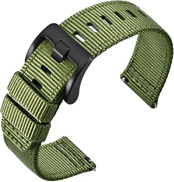 ANNEFIT Quick Release Nylon Watch Strap, Military Watch Band, Mens, 0.7 inch 18 mm, 0.8 inch 20 mm, 20 mm, Nylon, No Gemstones