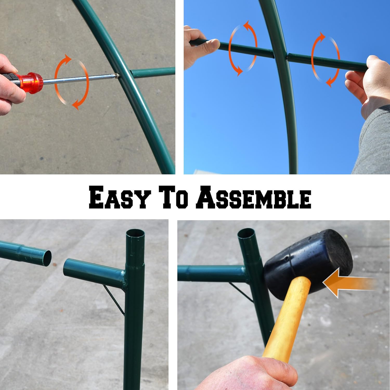 BenefitUSA Multi-use Support Arch Frame for Climbing Plants/Flowers/Vegetables, Plant Trellis (12' X 7' X 7')