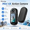 Cámara de acción mini 4K 64MP con estabilización de 6 ejes, cámara POV para usar | video HD real de 4K a 60fps, cámara corporal con grabación de audio y video, estabilización electrónica de imagen, pantalla de 1.5 pulgadas, cámara deportiva con batería de 160 minutos 3