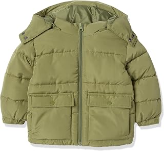 Unisex Toddlers' Recycled Polyester Long Sleeve Puffer Jacket (Previously Amazon Aware), Olive, 4T