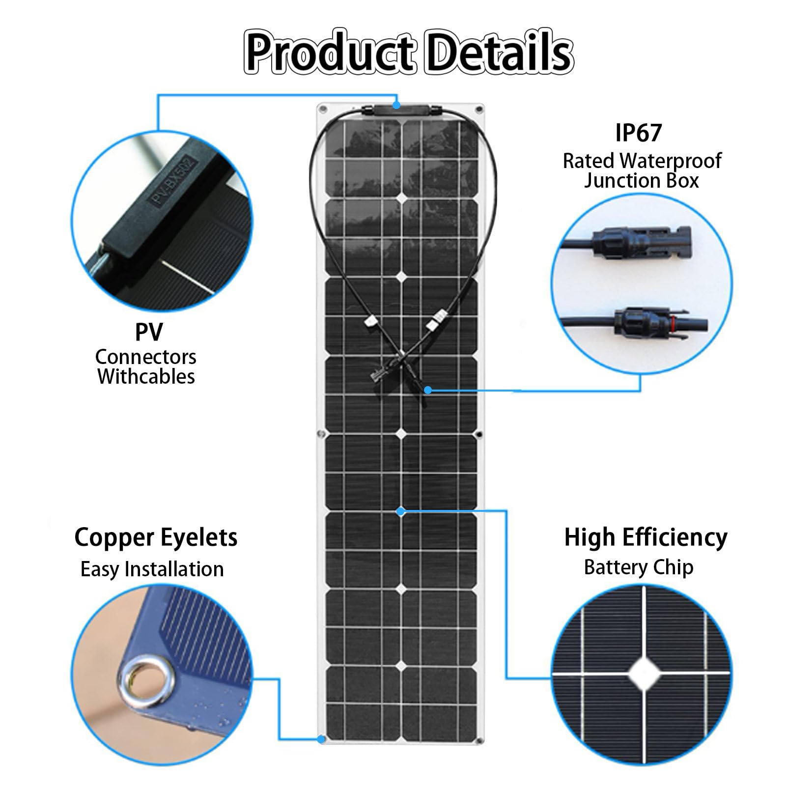 Pannello Solare Flessibile, Kit Pannello Solare Flessibile, monocristallino ETFe stratificato, 400 W, con regolatore 40 A, per Camper, Barca, Cabina, roulotte, roulotte. 2×200w
