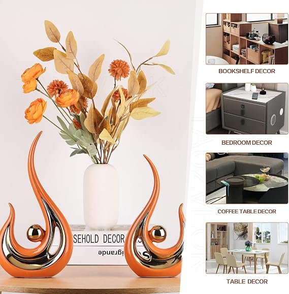 Modern Ceramic Sculpture Decoration Office Decoration Windowsill Home Table Decoration Living Room Orange