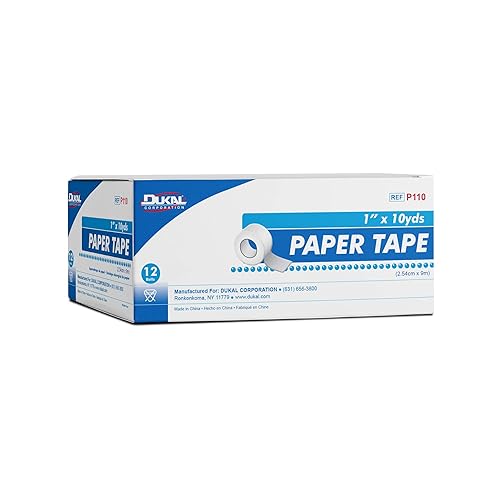 Miniatura 4 de Dukal Cinta de papel, no estéril, 1 pulgada de ancho x 10 yardas de largo (12 cajas de 12) (paquete de 144)