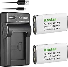 Best Kastar Battery (X2) & Slim USB Charger forr CR-V3 LB-01 and Olympus C3000 D565 D-100 D-150 D-230 D-370 D-380 D-390 D-40 D-460 D-490 D-520Z D-560Z, Kodark EasyShare C310 C530 C875 + More Camera Review 