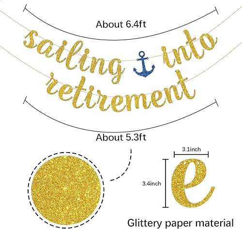 Miniatura 2 de Bandera náutica de fiesta de jubilación, decoración náutica de fiesta de jubilación, decoración de fiesta de despedida de marinero jubilado,