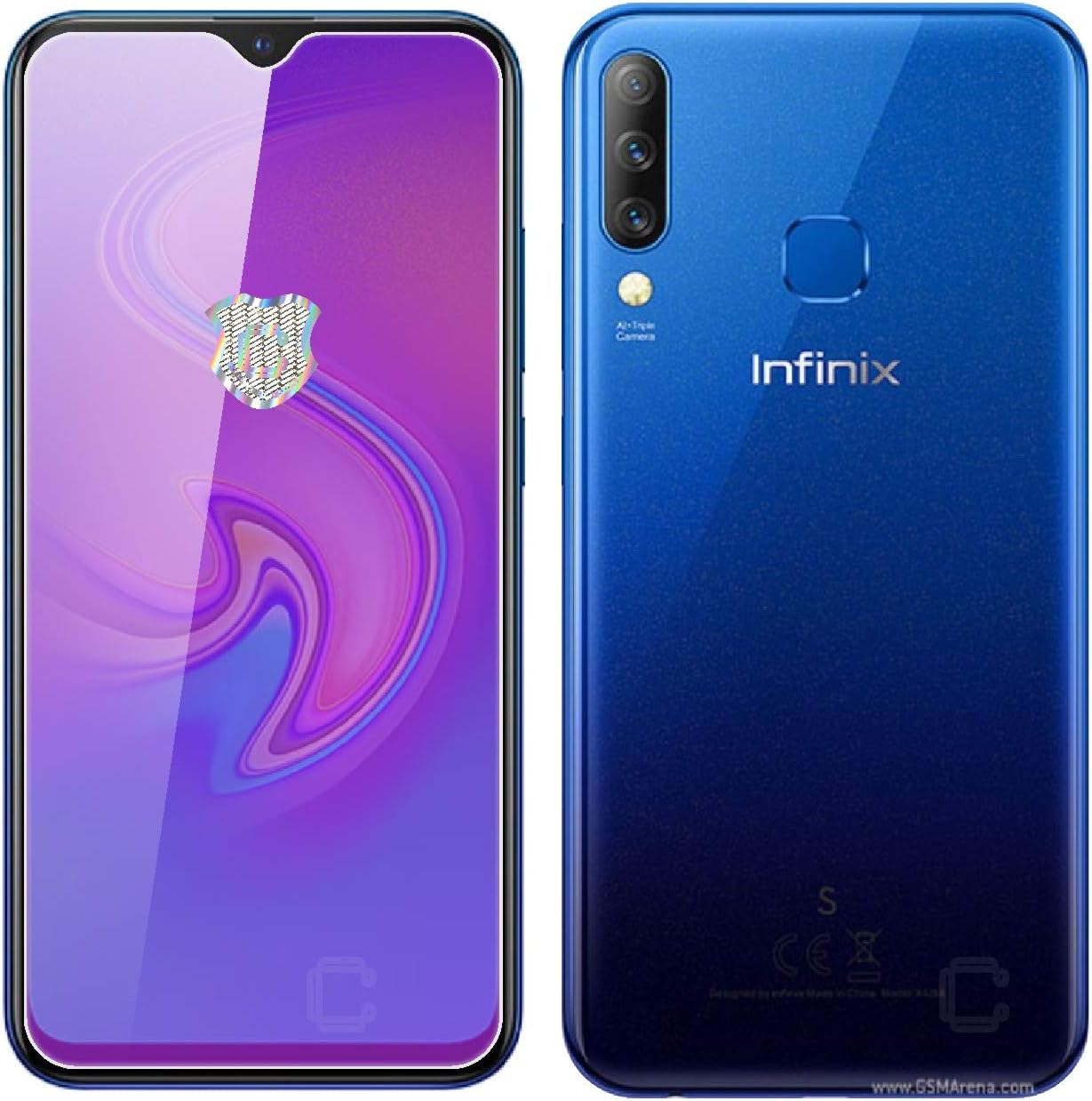 Case Creation Anti-Blue Light Ray Eye Protect Advanced Filter 3D Touch Mirror Tempered Glass Screen Protector for Infinix S4 2019 (Mirror Blue)