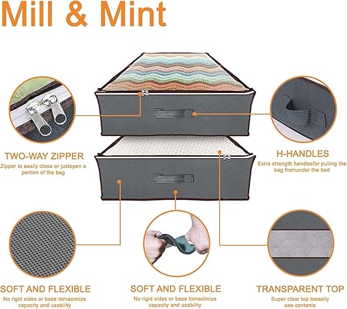 Miniatura 6 de Contenedores de almacenamiento para debajo de la cama, organizadores de armario y contenedores de almacenamiento, bolsas de almacenamiento plegables