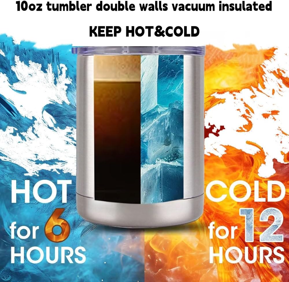 10oz Lowball Tumbler, Double Wall Stainless Steel Insulated for Keeping Hot and Cool - Image 4
