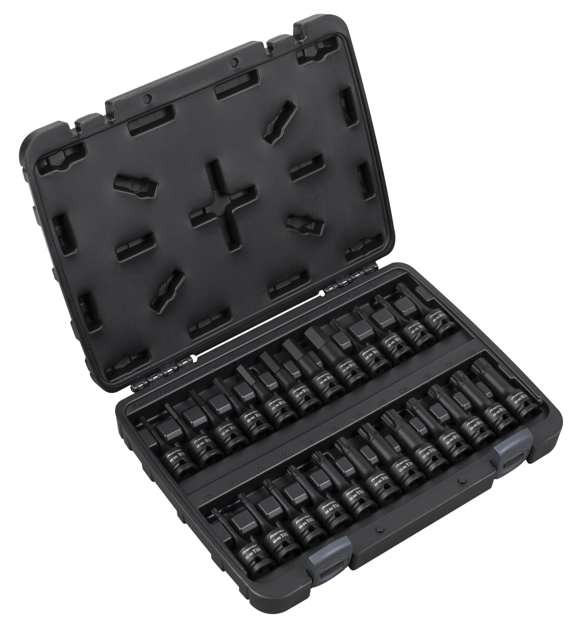 Sealey AK56000 Premier Hex/TRX-Star*/Spline Impact Socket Bit Set 1/2""Sq Dr