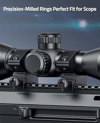 Vista 14 de CVLIFE Anillos de alcance de 1 pulgada - Montaje de alcance para rieles de cola de milano y Picatinny - 2 piezas Negro