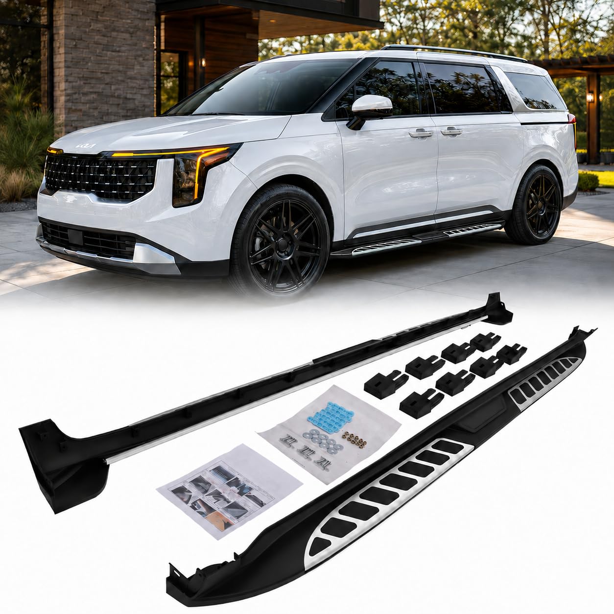 Photo 1 of 550 lb Running Boards Fit for Kia Carnival 2022-2026, No-Drill Side StepsLCL2509FL13-104