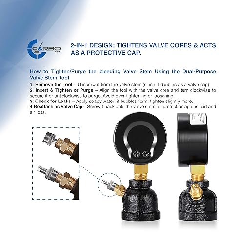 Miniatura 4 de Medidor de presión de prueba de gas 60 libras, 60 PSI  400 kPa, conexión FNPT de 34", válvula de latón, conjunto de cuerpo con forma de campana de