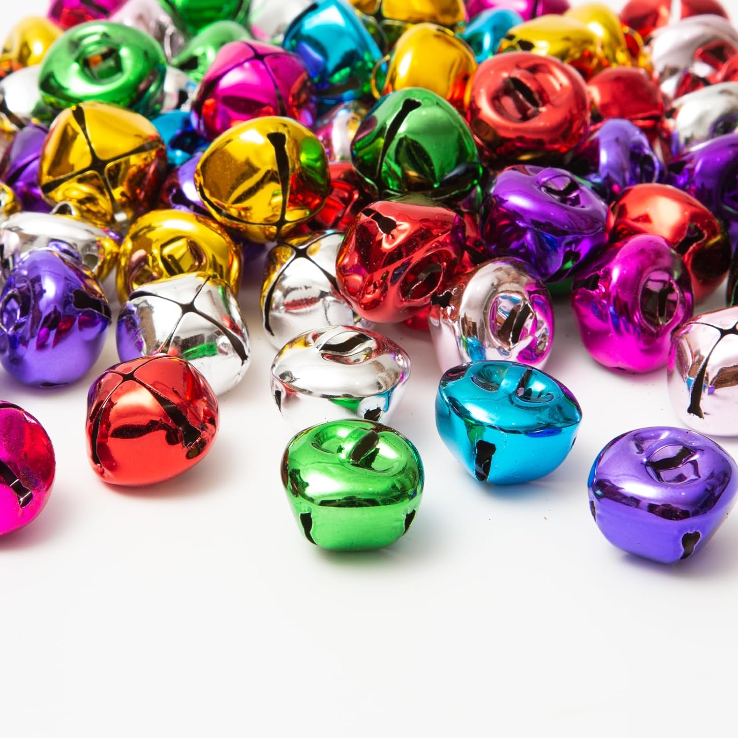 Luyoaozy 120Pcs 1 Inch Christmas Jingle Bells for Crafts Bell Bulk for Christmas Home and Pet Decorations Xmas Decor Party Favors Supplies