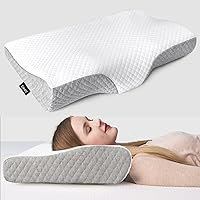 Vista 9 de ZAMAT Almohada de espuma viscoelástica para aliviar el dolor de cuello, almohada cervical ergonómica ajustable para dormir, almohada ortopédica