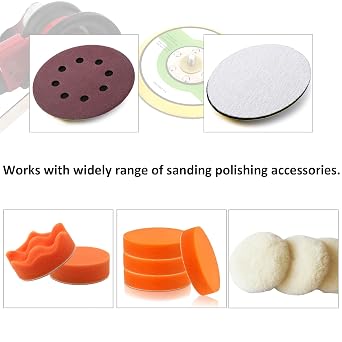 1Pcs 5in Hook and Loop Flexible Backing Pad, 5 Sanding Back Pad 5/16 24 Thread for Air Orbital Sander and Pneumatic Polisher