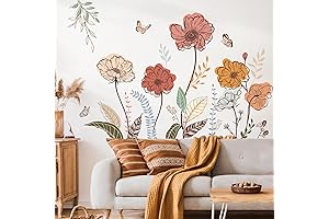 wondever Boho Flower Wall Stickers: Wildflower Floral Grace for Your Walls