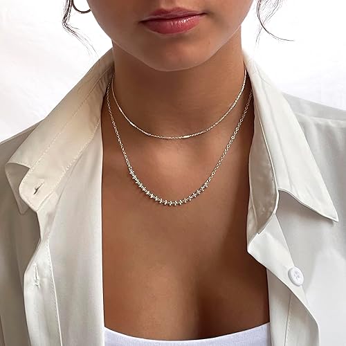 Miniatura 7 de Annika Bella Chain Choker Necklace for Women, 925 Sterling Silver Chokers, Length 13-16 Inches, Short Necklaces for Teens, Waterproof Jewelry Gift