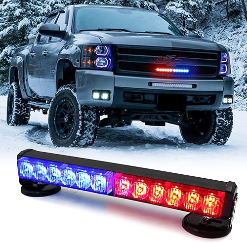 Miniatura 7 de FOXCID Barra de luz intermitente estroboscópica de advertencia de peligro de emergencia de 24 LED, batería inalámbrica con base magnética y enchufe