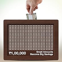 Wooden 1 Lakh Savings Challenge Box with Marker | Money Saving Goal Tracker for Adults & Kid (8x6,)